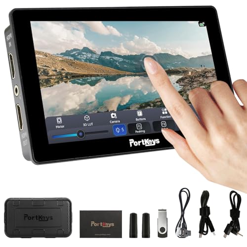 Portkeys LH5P II Moniteur de Caméra 5,5' 2000nit Écran Tactile Contrôle Caméra Cadre en métal Bluetooth Compatible avec FX3, A7S III, ZV-E10, R5, R6, C70, BGH1, GH6, BMPCC 4K/6K, Z CAM E2