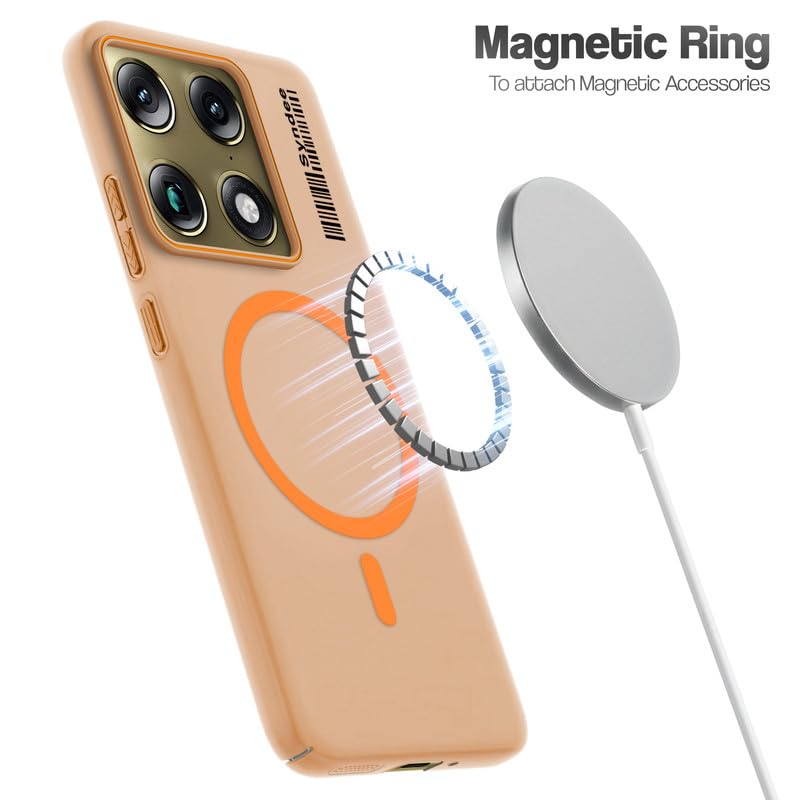 Image of Mr. Case Back Cover for Motorola Signature Sleek Frosted Translucent Back with Wireless Charging Support | Anti-Scratch Shockproof Phone Case - Orange