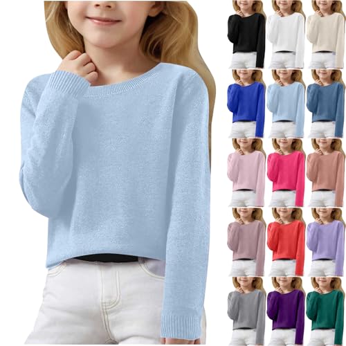 Cute Sweaters for Teen Girls Lightweight Crewneck Knit Pullovers Casual Loose Soft Kids Long Sleeve Tops Spring 6-15T