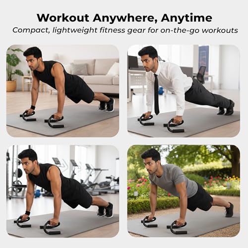 Image of Push Up Bars for Home Gym Workout, Steel Push Up Stands with Anti-Slip Base & Foam Grip Handles,Strength Training Equipment for Chest,Arms,Shoulders-Beginner to Advanced Strength Levels