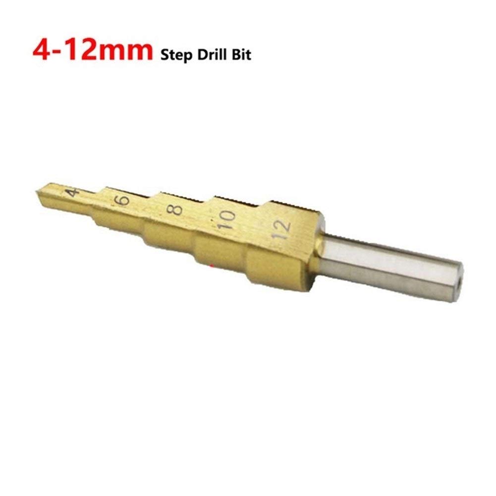 Punte a gradino per foratura Lavorazione del legno Punta per trapano in metallo Lega di titanio Punta per trapano a spirale con scanalatura a spirale 4-12/4-20/4-32mm Acciaio per utensili da taglio