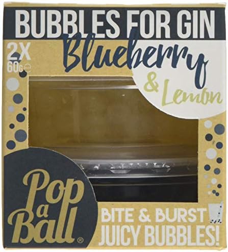 PopaBall Bursting Juicy Bubbles with Extendable Straw Bubbles for Gin Blueberry and Lemon Flavour