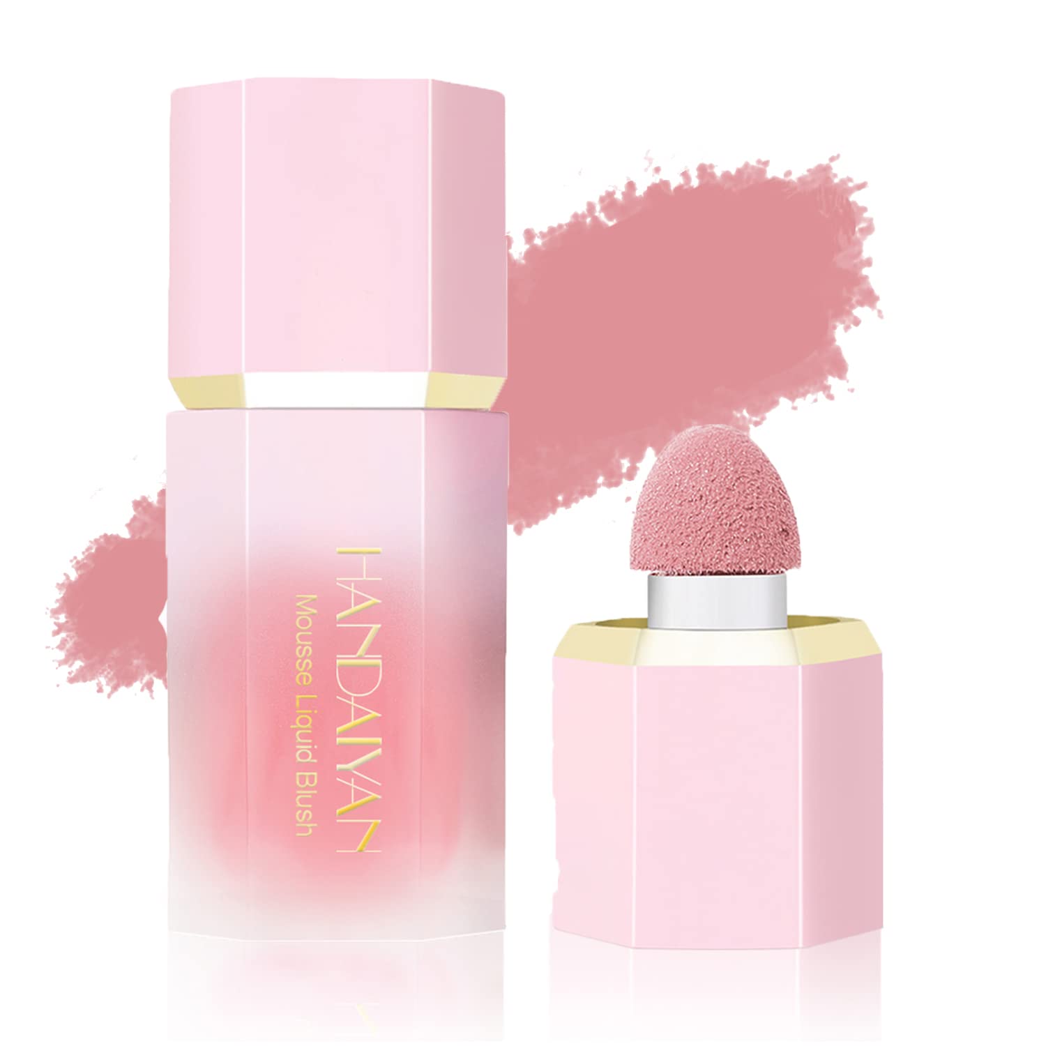 Maquillaje facial líquido crema, rubor acolchado de aire para mejillas, alto pigmento, sin peso, mousse de terciopelo, natural y duradero, brillante, fácil de mezclar (#5)