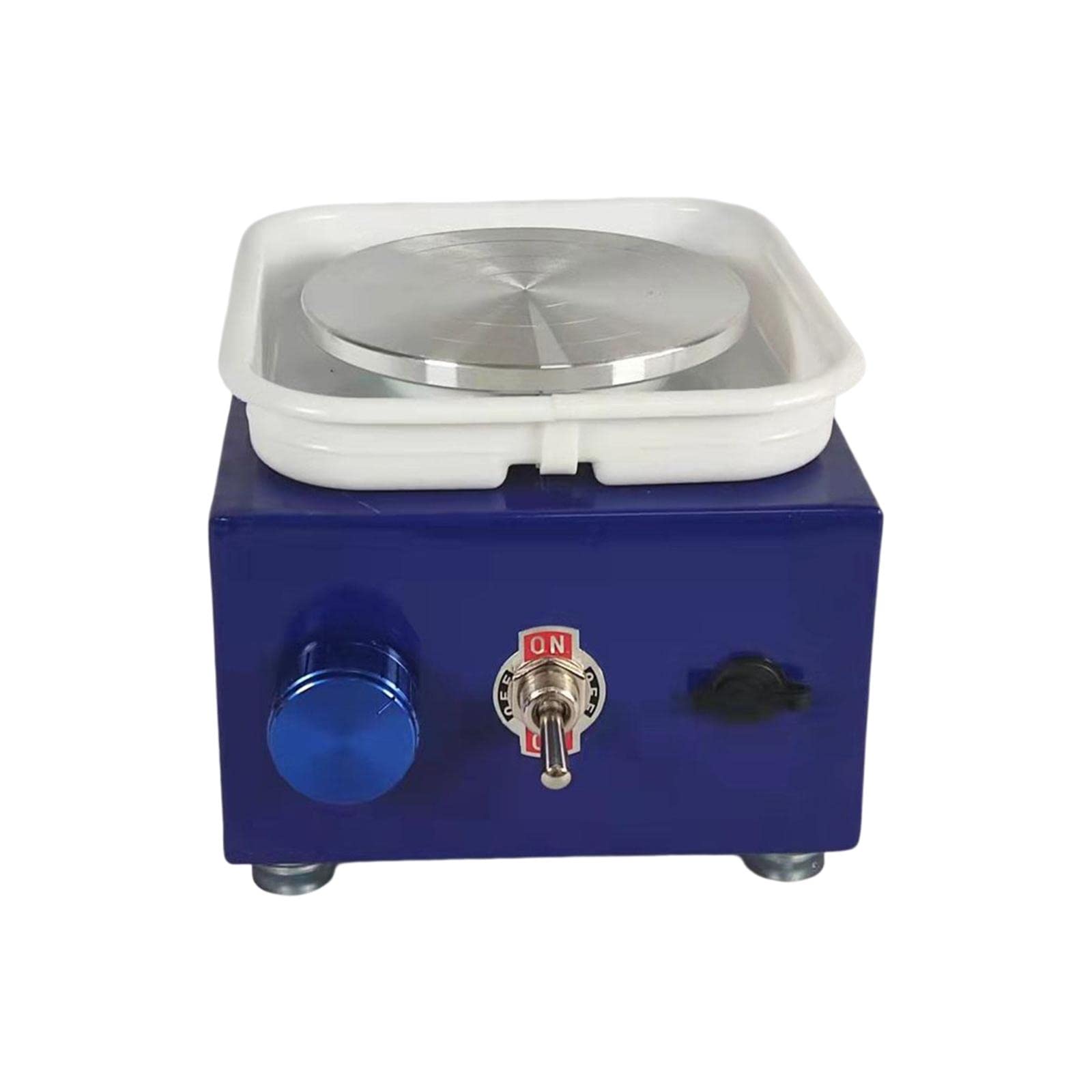 Milageto Elektrische Töpferscheibe, abnehmbar, waschbar, Becken, Kunsthandwerk, Sculpting, Werkzeug, Trimmrad, Heimwerkermaschine für Anfänger, Kinder, Blau
