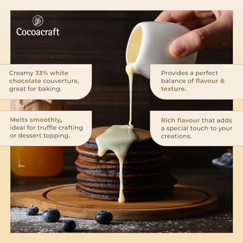 Image of Cocoacraft 33% White Chocolate Couverture Slab (1KG) Chocolate Bar | Gourmet | Handmade Artisinal Couverture Chocolate from Kerala | Used for baking and decoration