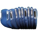 東川口商事 ゴルフ アイアン ヘッド カバー 番手 見える 窓 付 ソフト 素材 １０個 セット 色 々 選べる (ダークブルー)