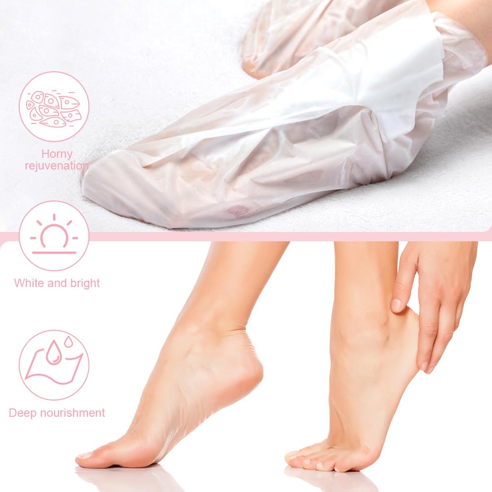 Masque Pieds Peeling Exfoliant, 4 Paires Masque Pieds Hydratant Exfoliant Saveur Rose, Masque Peeling pour les Pieds, Chaussette Exfoliante, pour Nourrissant Callosités, Crevasses et Pieds Secs