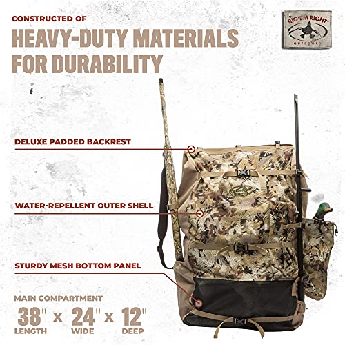 Rig'Em Right Waterfowl Refuge Runner Decoy Duck Hunting Backpack with Deluxe Padded Backrest and Shoulder Straps (Gore Optifade Marsh Camo)2