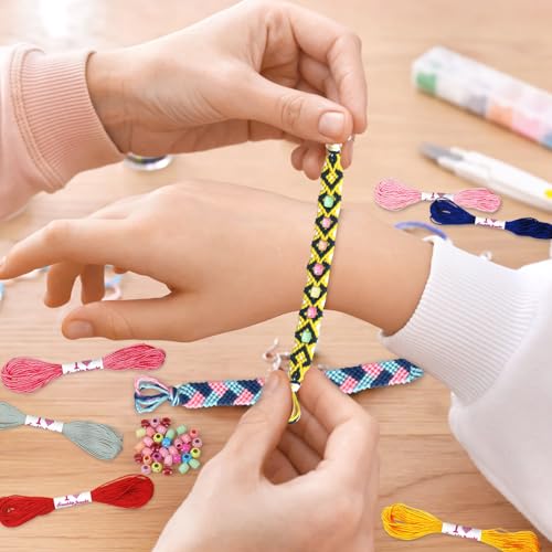 ASTNIC Friendship Bracelet Making Kit, Bracelet Making Kits for Girls, DIY Arts and Crafts for Adults, Cool Maker Bracelet with 33 Beads, 25 Pre-Cut Threads, Beads & Tools Birthday Gifts for Women
