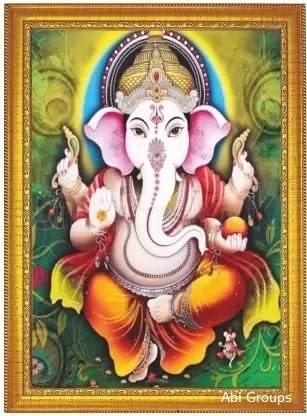 Ganesh golden wooden god photo frame(13*10 inches,multicolor) god photo frame gift god wall hangings home décor hindu gods home decor items cheapest vintage antique handmade