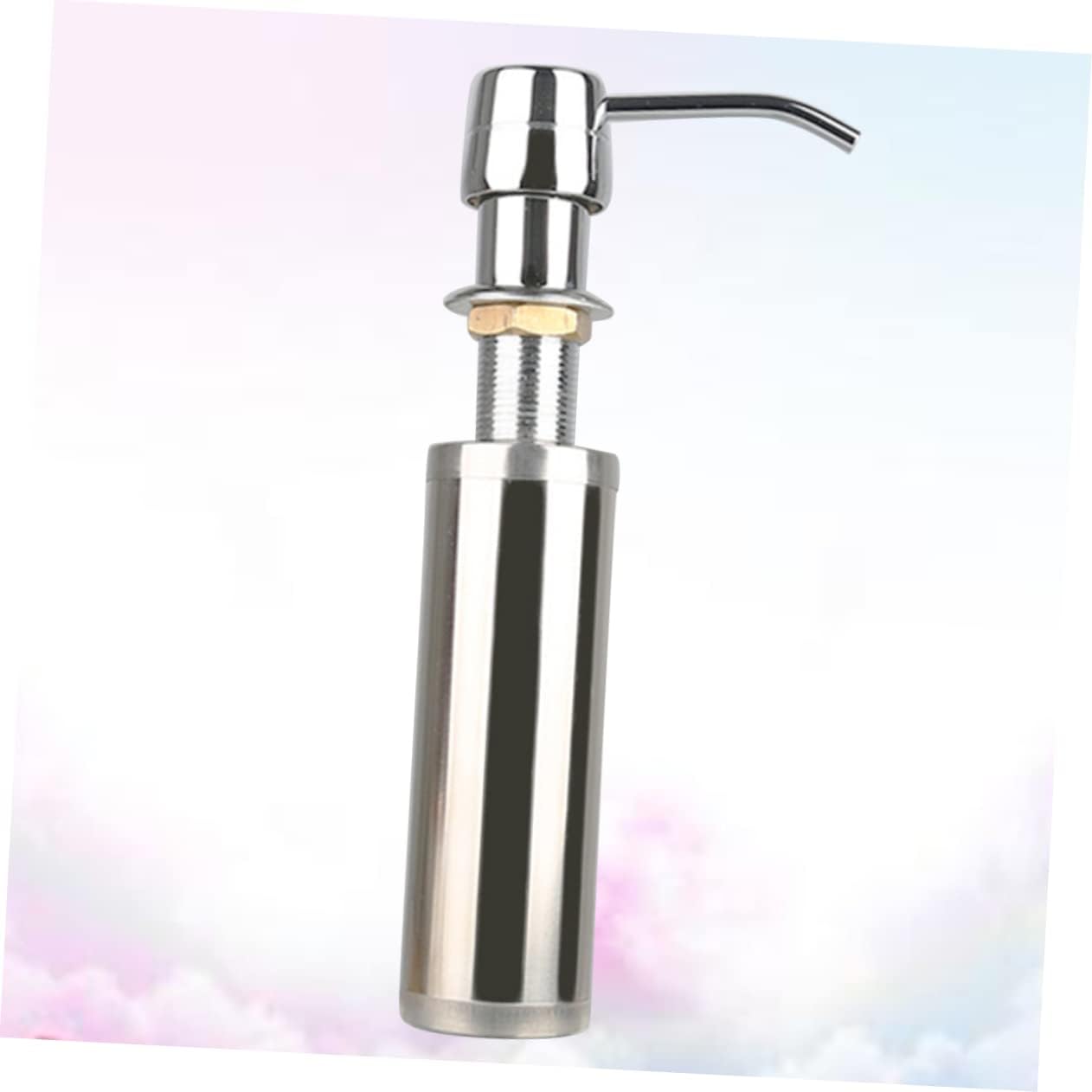 WOONEKY Metal Pump Soap Dispenser for Kitchen and Bathroom Refillable Lotion Bottle Removable Stylish Sink Storage for Hand Soap and Essential Oils Easy to Install Pump