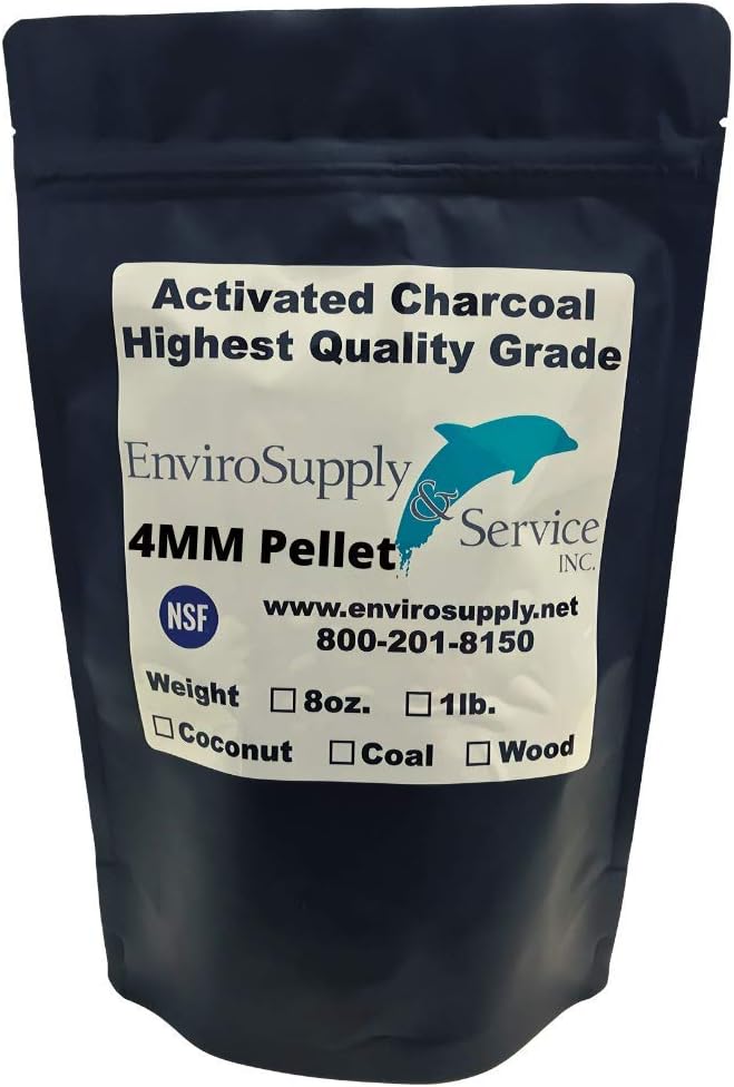 4mm Pellet Activated Carbon (Virgin Bituminous Coal), Premium Charcoal for Air Purification, Odor Control, Deodorizer, Vapor Phase Applications - Resealable 1 lb. Bag (455g)