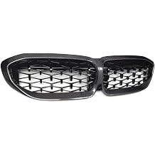 2019-2022 G20 Grille Front Bumper Mesh Hood Grill Grid for BMW 3 Series G20 G21 G28 M340i Pre-LCI Real Carbon Fiber Diamond Radiator Black Grills