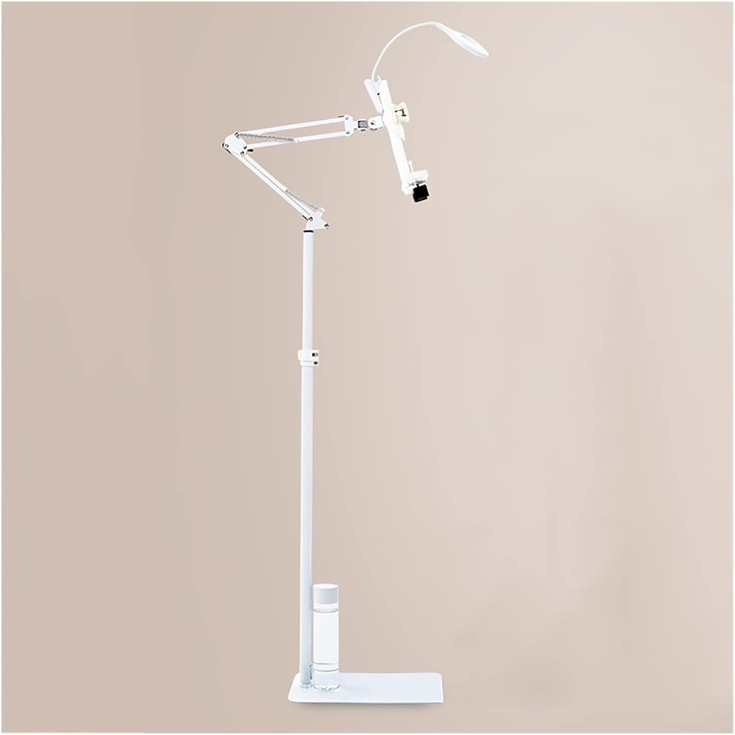 Adjustable Floor Standing Book Holder with 360° Rotation Heavy Duty Multi Function Bookstand for Reading in Bed or Music Stand Foldable Tablet Holder Includes Lamp