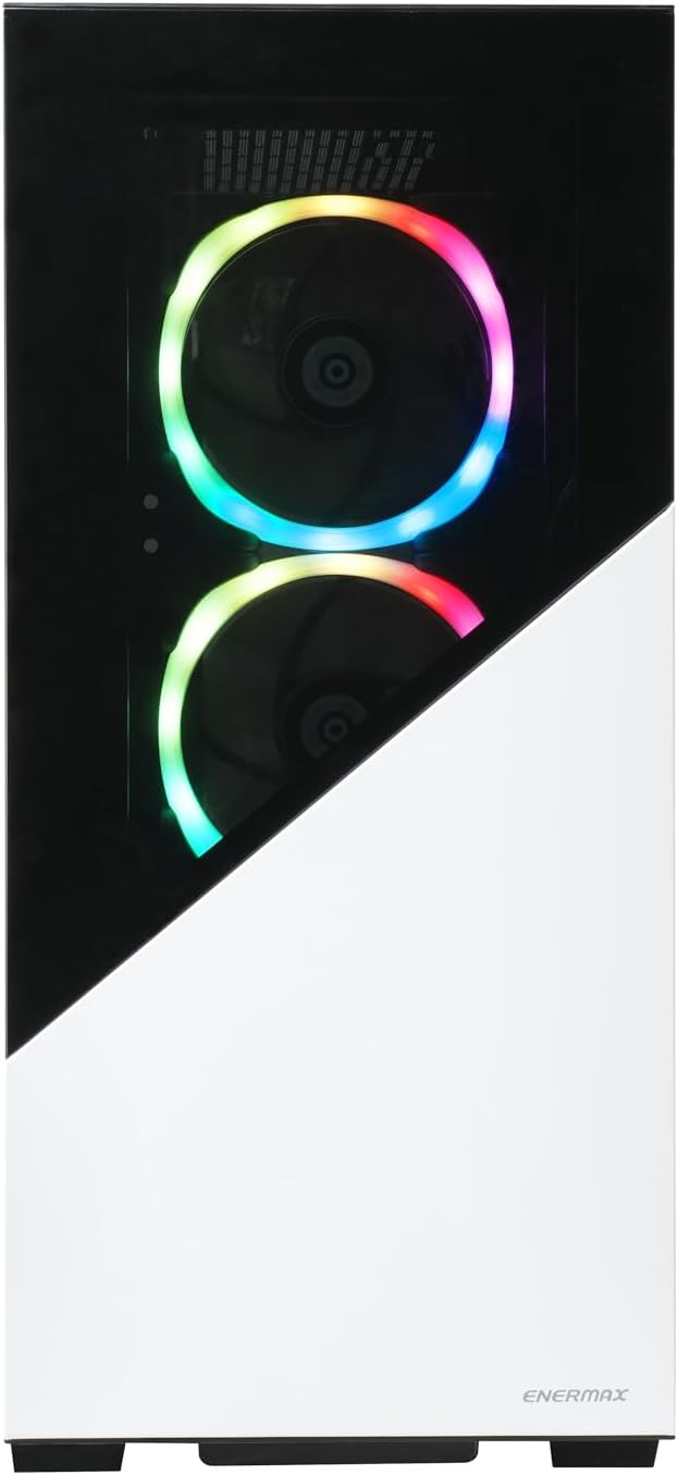 ENERMAXK8 ATX Mid Tower Gaming PC case with tempered glass, incl. 3 x ARGB PWM 12cm fans Snow White - USB3.2 Gen1 and USB3.2 Type C; ECA-EK8-WW-ARGB