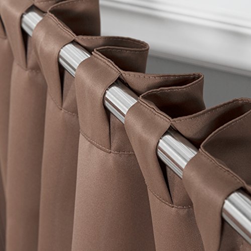 Best Home Fashion Thermal Insulated Blackout Curtains - Back Tab/ Rod Pocket - Chocolate - 52"W X 63"L - (Set Of 2 Panels) #TOP4