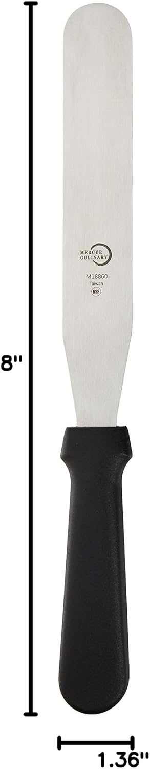 Mercer Culinary Straight Spatula, 8 Inch, Stainless Steel,Black