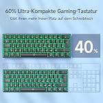 TMKB T61SE Gaming Mechanische Tastatur mit Deutsches QWERTZ Layout,Rote Schalter,Schwarz – Bild 2