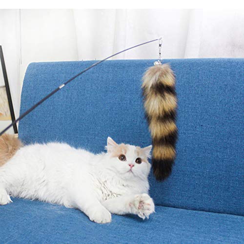 mewmewcat Cat Teaser Brinquedo de pena de gato retrátil Varinha de gato interativo Brinquedo de pena