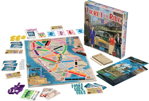 Ticket To Ride New York Board Game | Train Route-Building Strategy Game | Fun Family Game For Kids And Adults | Ages 8+ | 2-4 Players | Average Playtime 10-15 Minutes | Made By Days Of Wonder #TOP2