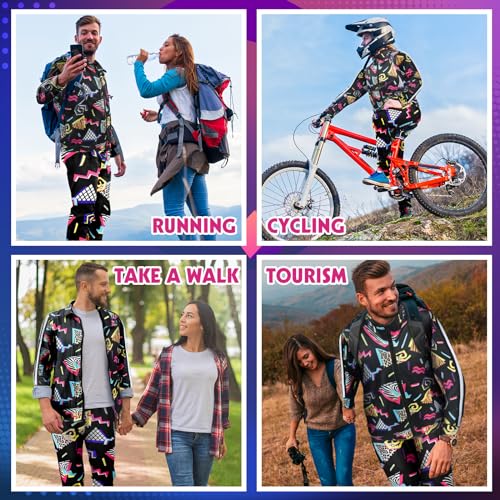 Image of Arssm Retro 80s 90s Outfit Sets for Men Vintage Jacket and Joggers Sweatpants 80s Tracksuit Streetwear