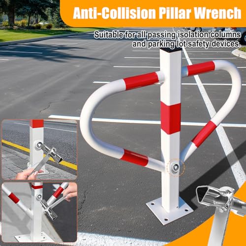 LOVLEX Dreikantschlüssel M12/M10 Pollerschlüssel für Absperrpfosten und Schließsysteme, Doppelter Dreikantschlüssel aus verzinktem Stahl nach DIN 22417, Universeller Feuerwehrschlüssel