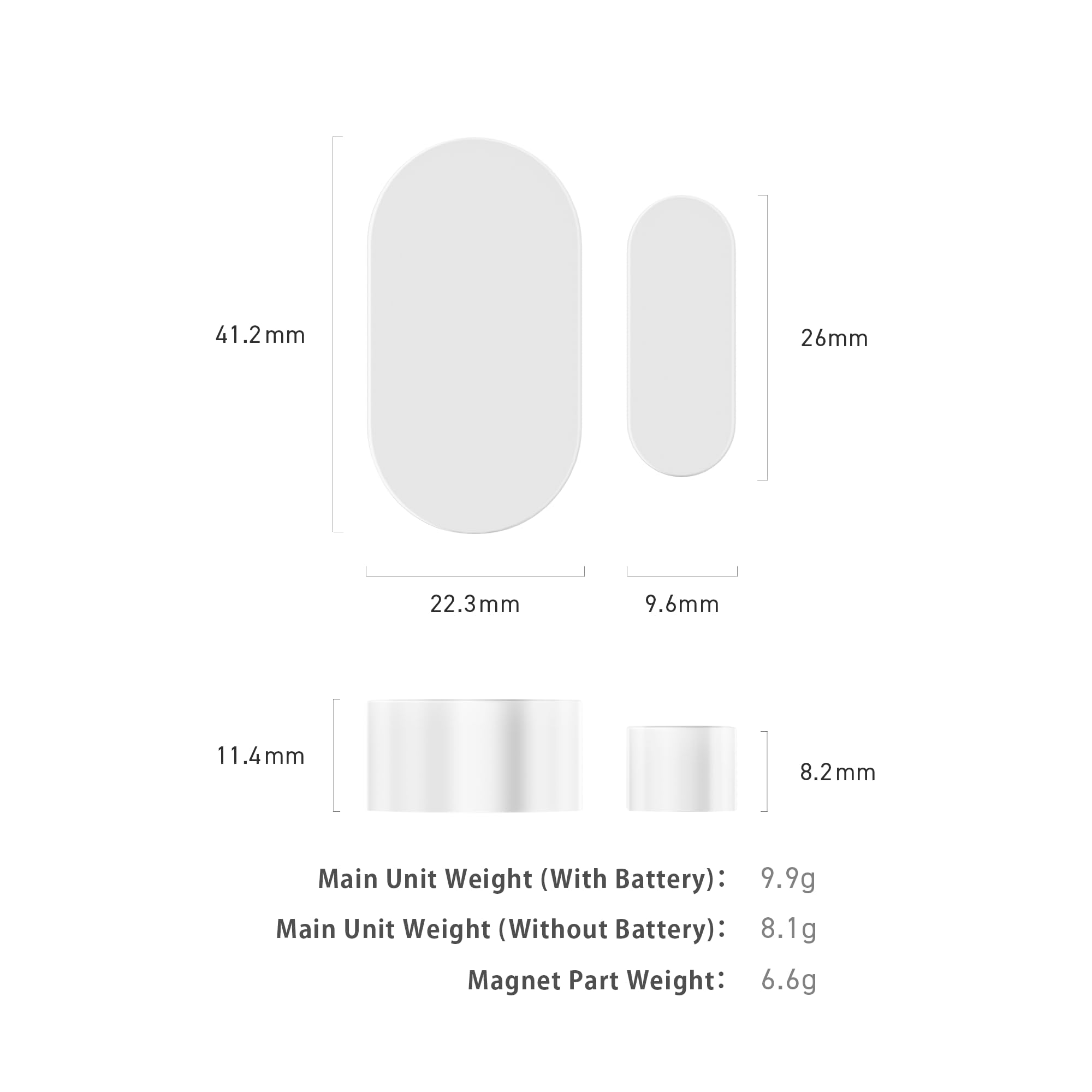 Sensor abierto de sésamo, seguridad inteligente para el hogar, puerta, ventana, sensor con soporte de bloqueo automático, bloqueo inteligente (blanco)