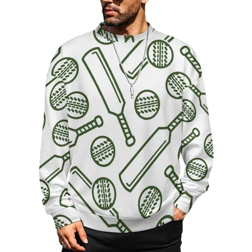 MoBlinko Mens Sweater American Football Ball Sweaters for Men Crew Neck Sweater for Men Lightweight Pullover