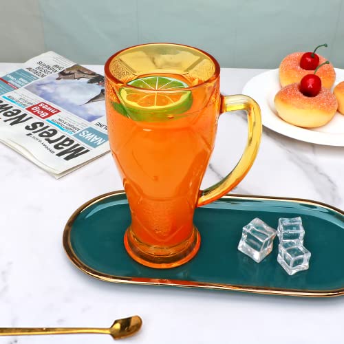 Nuxaoisgel Beer Mugs Set Of 6,10 Oz Glass Mug With Handle,Colored Beer Glass Stein With Handle For Pub,Vibrant Beer Stein Mugs For Drinking,Alcohol,Beverage #TOP4