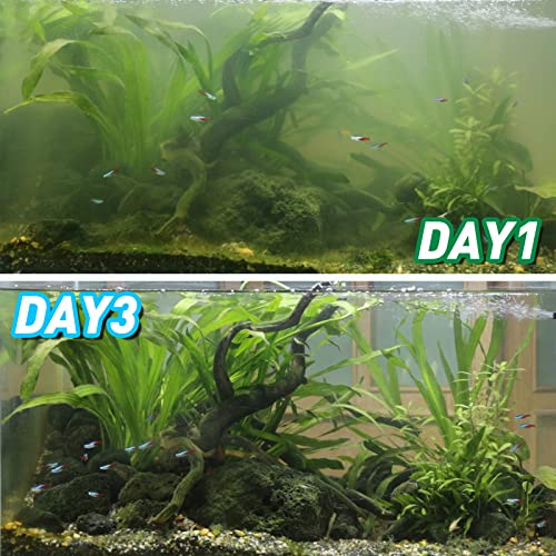 Image of COOSPIDER Aquarium U-V Filter Green Clean Machine for 40-100 Gallon Fish Tank Crystal Clear 300GPH Submersible Water Pump Air Supply Wave Maker Green Killing
