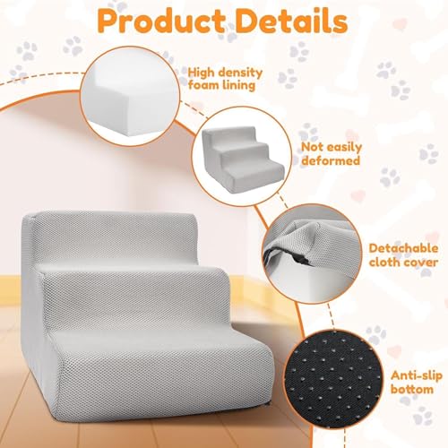 Peldaños antideslizantes para gatos y perros pequeños con funda higiénica desmontable 8