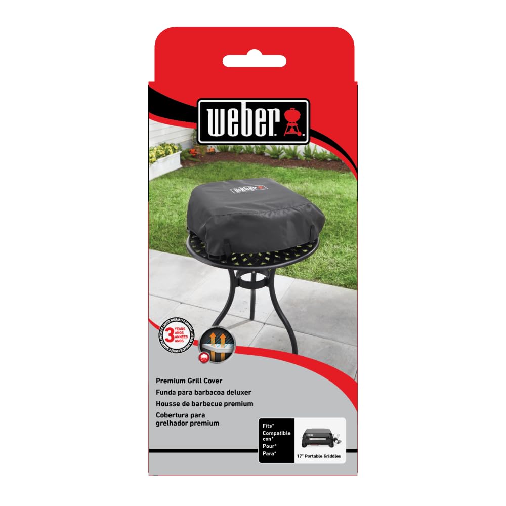 Weber Custodia Premium per piastra | custodia per piastra a gas Slate 43cm, su misura, anti-UV, tessuto riciclato idrorepellente, per esterni