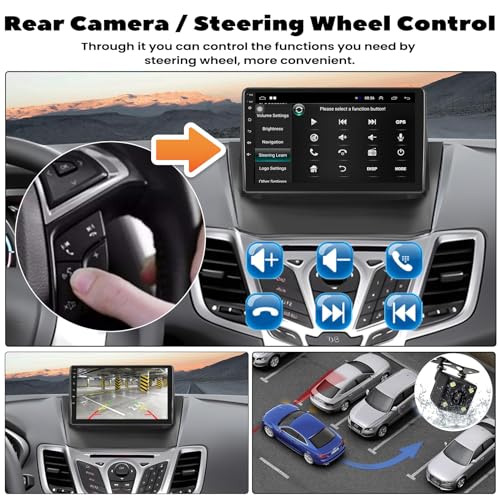 Radio de coche Android 13 para Ford Fiesta 2009-2014 con pantalla de 9 pulgadas y GPS 6