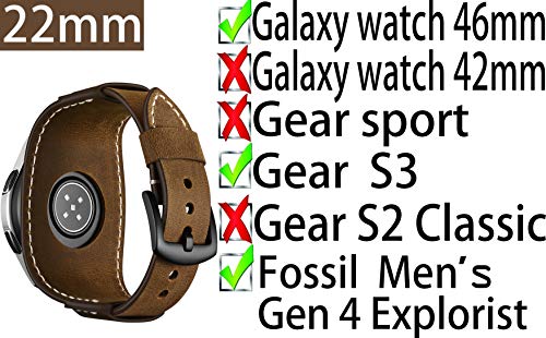 Image of Balerion 22mm Cuff Leather Watch band,Compatible with Samsung Galaxy Watch ultra /watch 3 45mm /Watch 46mm /S3,Fossil Q Explorist,Garmin Forerunner 255 other 22mm Lug Width Watch