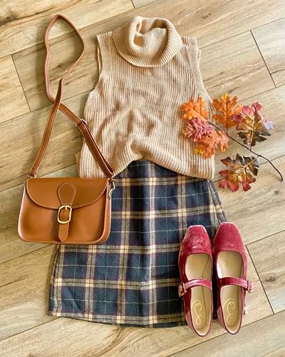 Womens Sleeveless Sweater Vest Turtleneck Ribbed Knit Tank Tops Basic Slim Fit Top4