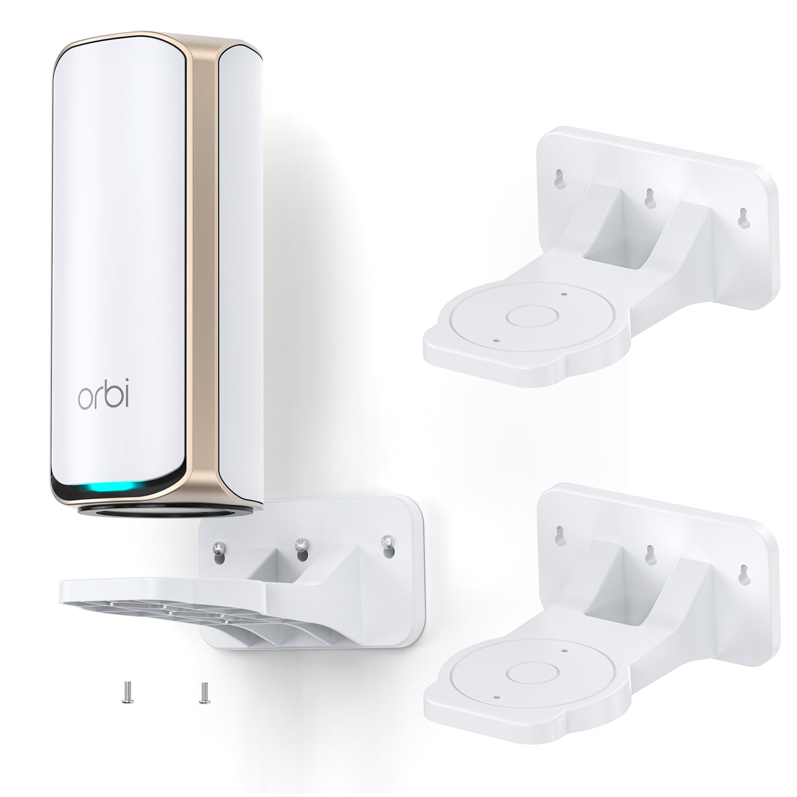 Wall Mount for Orbi WiFi 7 Router - Compatible with Orbi 970, 870, 770 Series & Nighthawk Wi-Fi 7 Mesh Systems, Orbi Secure Bracket Holder for Save Space & Boost Signal (RBEWMB-10000S) (White, 2-Pack)