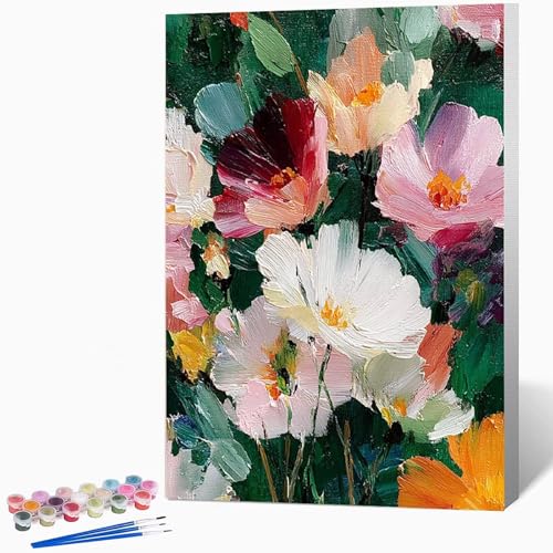 数字油絵 花 ペイントバイナンバー 風景, ナンバーペイント大人のDIYセット(ブラシとアクリル絵の具を含む)、クリエイティブな手作りの油絵セット、女性へのデジタル絵画ギフト、壁の装飾 100×135cm -WX2510410