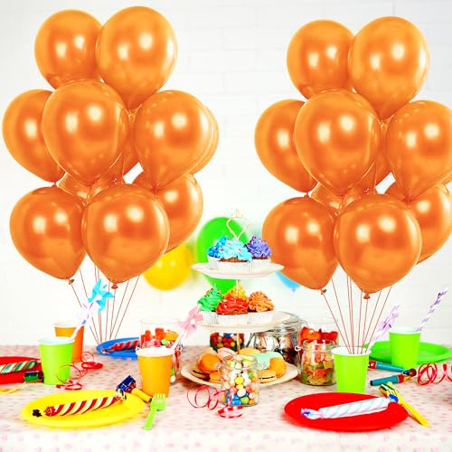 Image of Party Propz 25 Pcs Orange Balloons for Birthday Decoration | Orange Theme Birthday Decoration Items | Balloons for Birthday (Latex)