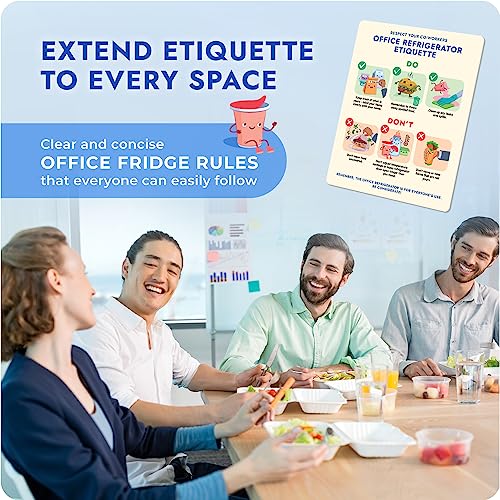Office Refrigerator Etiquette Guide, Magnetic Signs for Refrigerator to Promote Respectful Behavior - Image 2