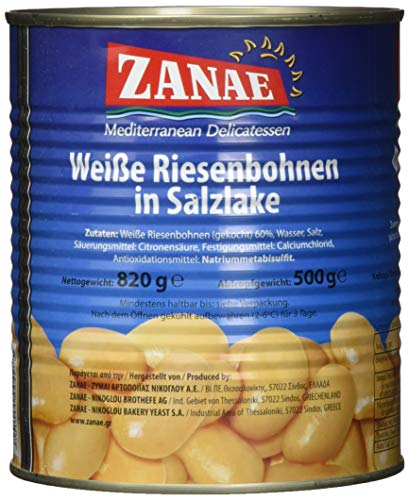 Zanae Dicke weiße Bohnen, naturell, 2er Pack (2 x 820 g Packung)