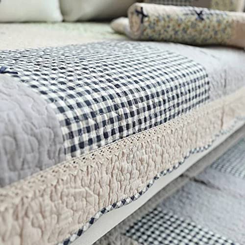 Vctops Patchwork Sofa Couch Covers Farmhouse Floral Pattern Cotton Quilted Sectional Couch Cover, Non Slip Sofa Slipcover Washable Furniture Protector, 1 Piece/Not All Set - 27"X27" #TOP4