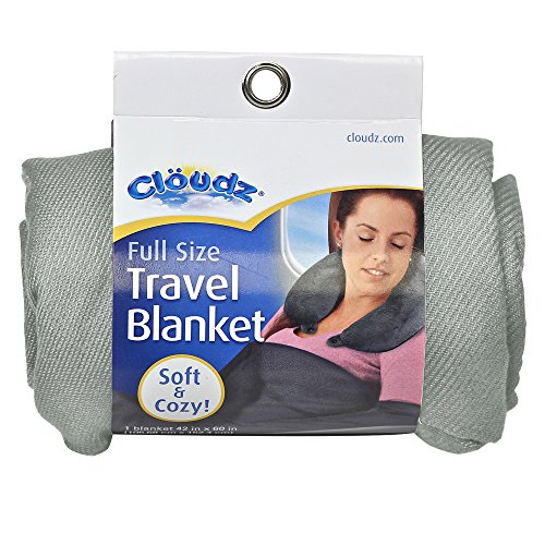 Cloudz Cozy Compact Airplane Travel Blanket for Your Flight, Car, Camping, Home or Comforting Warmth Anywhere! - Charcoal
