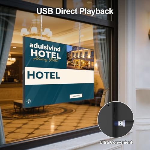 Image of 55inch Digital Signage Display, 4K 2500nits High Brightness Slim Fit Frameless Digital Signage, LCD Advertising Display, CMS / Plug & Play Auto Play, 7 /24 Timer Switch, Built-in Speaker, Android OS11