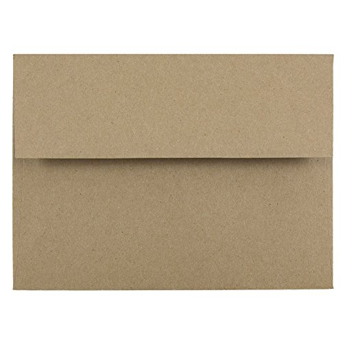 JAM PAPER A6 Premium Invitation Envelopes - 4 3/4 x 6 1/2 - Brown Kraft Paper Bag - 50/Pack