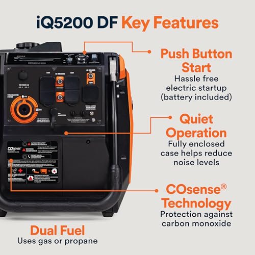 Generac 5,200 Watt Dual-Fuel Portable Inverter Generator, Outdoor Use - image 5