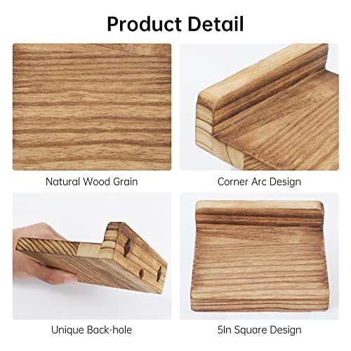 Niubest Small Floating Shelf,Carbonized Black,Set Of 3 Small Wall Shelf For Bedroom Living Room Bathroom Kitchen Office-5X5 Inch #TOP4