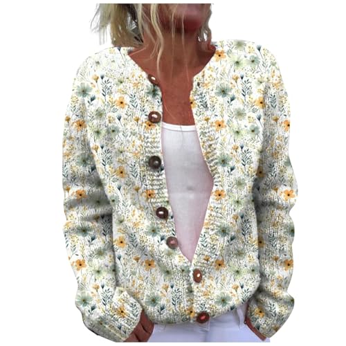 Cárdigan largo de punto grueso para mujer confeccionado con un diseño estampado exclusivo