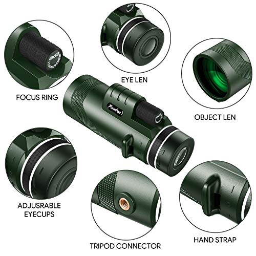 Image of 40X60 Monocular Telescope - High Power for Adults with BAK4 Prism. Includes Phone Adapter, Tripod & Hand Strap. Perfect for Bird Watching & Concerts