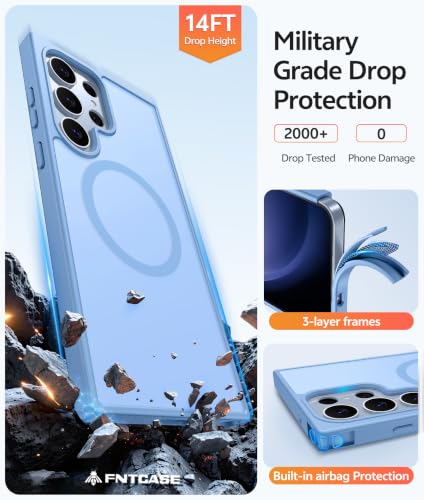 Image of FNTCASE for Samsung Galaxy S23 Ultra Case: [Fit for Magsafe] Magnetic Translucent Matte Anti-Fingerprint Cell Phone Cover Military Grade Shockproof Protective Case