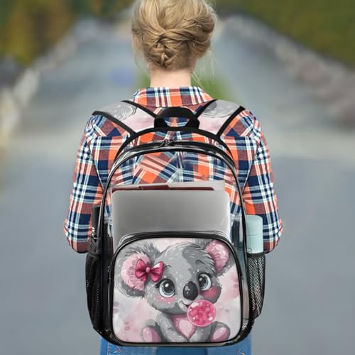 Cute Hand Painted Koala Clear Backpack Stadium Approved PVC Backpacks for Adults Heavy Duty Clear Bag for Work Security Travel College3